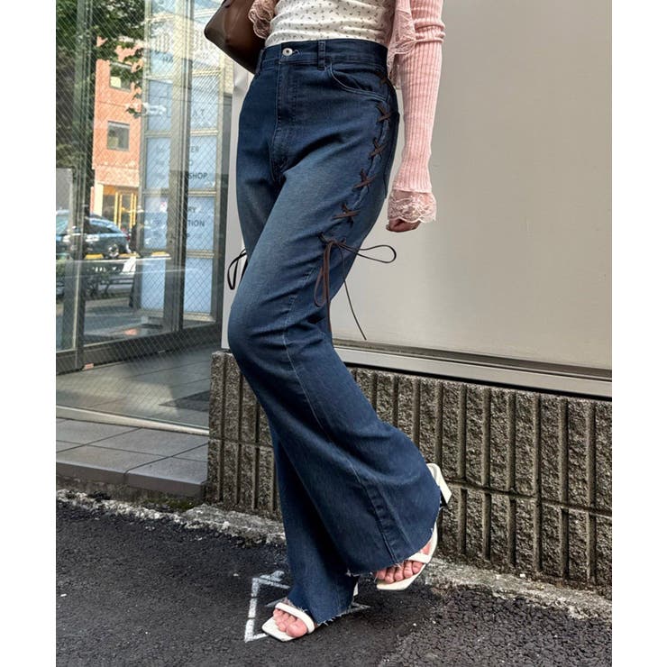 脇レースアップフレアパンツ | NICE CLAUP / OLIVE des OLIVE　OUTLET | 詳細画像43 