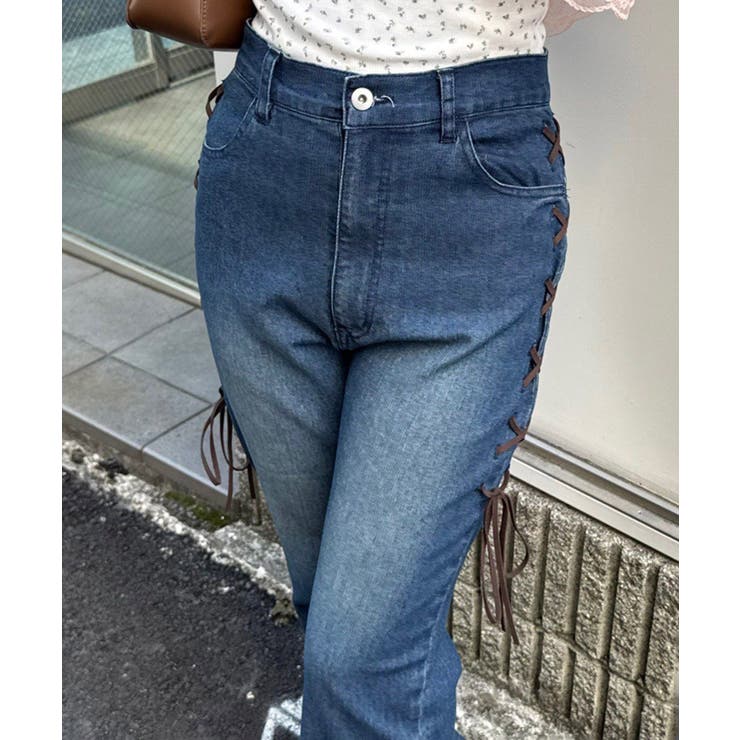 脇レースアップフレアパンツ | NICE CLAUP / OLIVE des OLIVE　OUTLET | 詳細画像44 