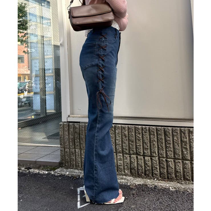 脇レースアップフレアパンツ | NICE CLAUP / OLIVE des OLIVE　OUTLET | 詳細画像47 