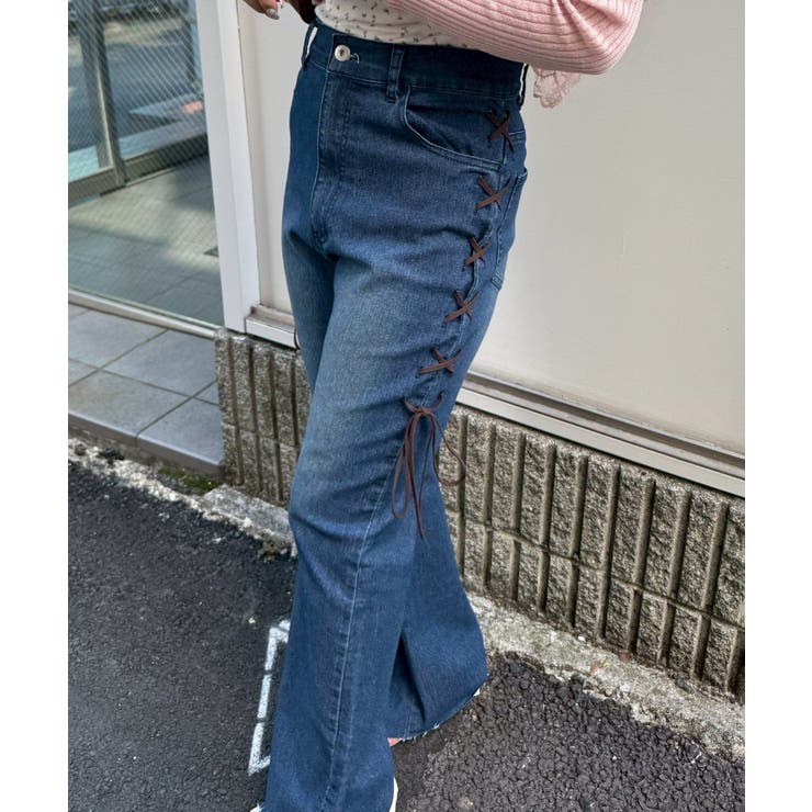 脇レースアップフレアパンツ | NICE CLAUP / OLIVE des OLIVE　OUTLET | 詳細画像48 