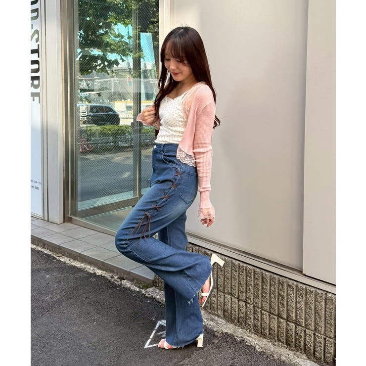 脇レースアップフレアパンツ | NICE CLAUP / OLIVE des OLIVE　OUTLET | 詳細画像49 