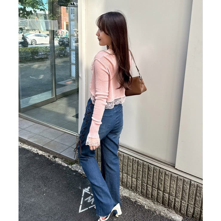 脇レースアップフレアパンツ | NICE CLAUP / OLIVE des OLIVE　OUTLET | 詳細画像52 