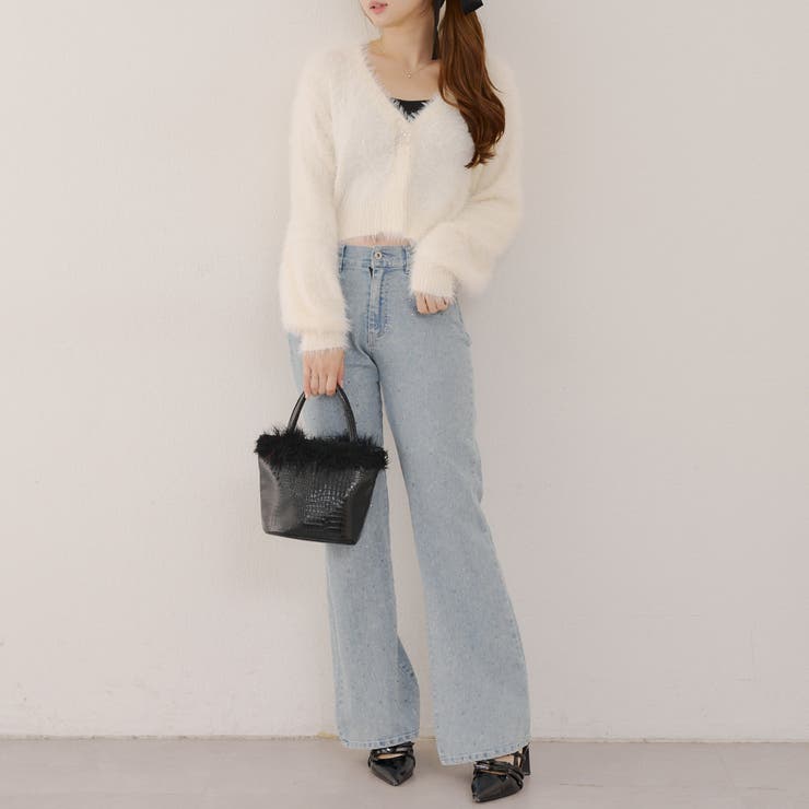 ストーン付デニムフレアパンツ | NICE CLAUP / OLIVE des OLIVE　OUTLET | 詳細画像8 