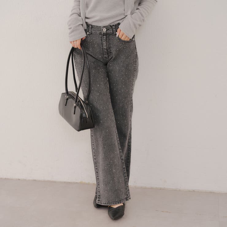 ストーン付デニムフレアパンツ | NICE CLAUP / OLIVE des OLIVE　OUTLET | 詳細画像12 