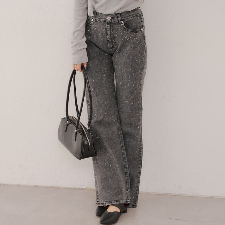 ストーン付デニムフレアパンツ | NICE CLAUP / OLIVE des OLIVE　OUTLET | 詳細画像14 