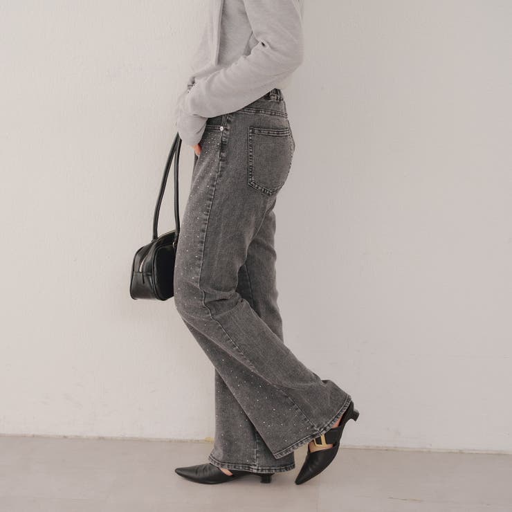 ストーン付デニムフレアパンツ | NICE CLAUP / OLIVE des OLIVE　OUTLET | 詳細画像16 