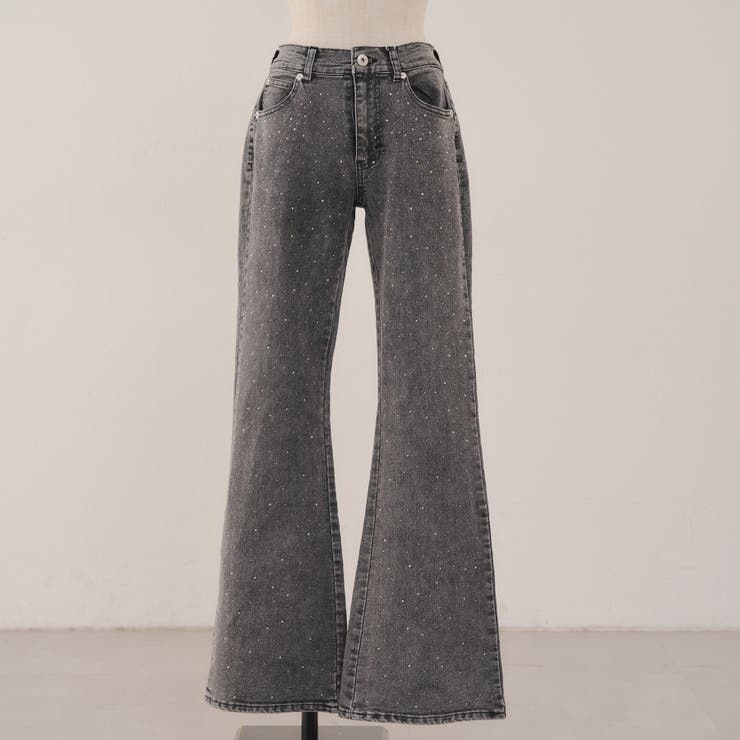 ストーン付デニムフレアパンツ | NICE CLAUP / OLIVE des OLIVE　OUTLET | 詳細画像17 