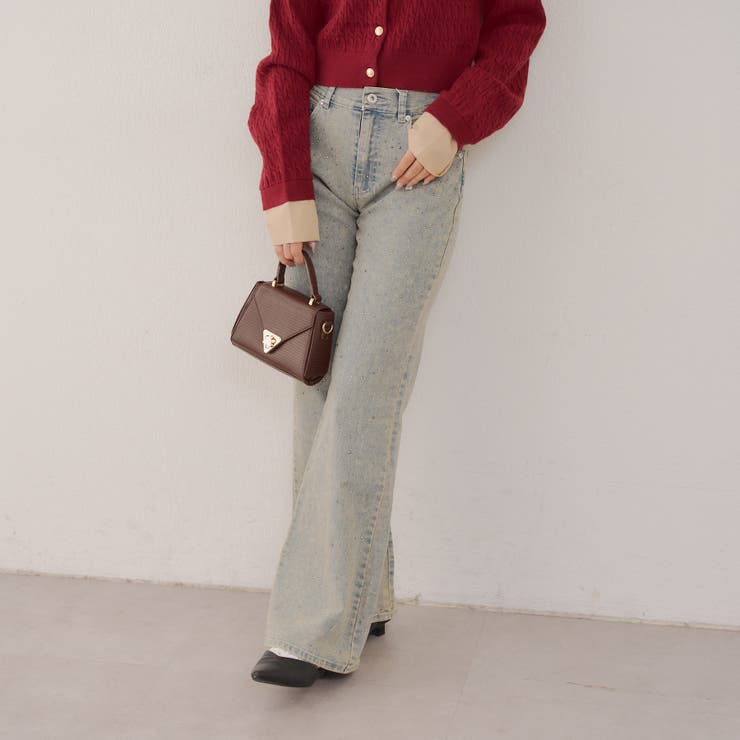 ストーン付デニムフレアパンツ | NICE CLAUP / OLIVE des OLIVE　OUTLET | 詳細画像22 