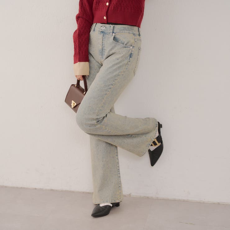 ストーン付デニムフレアパンツ | NICE CLAUP / OLIVE des OLIVE　OUTLET | 詳細画像23 