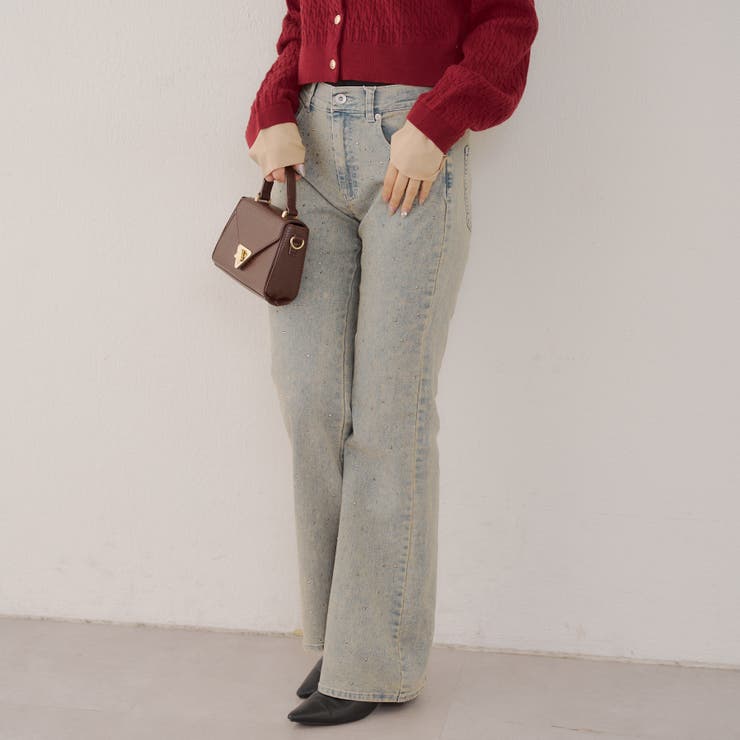 ストーン付デニムフレアパンツ | NICE CLAUP / OLIVE des OLIVE　OUTLET | 詳細画像24 