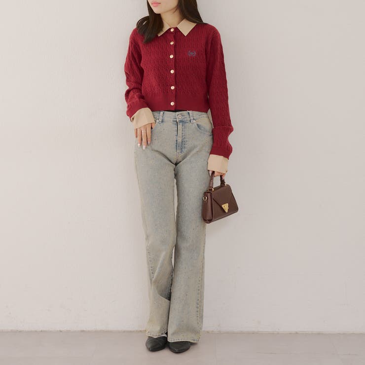 ストーン付デニムフレアパンツ | NICE CLAUP / OLIVE des OLIVE　OUTLET | 詳細画像30 