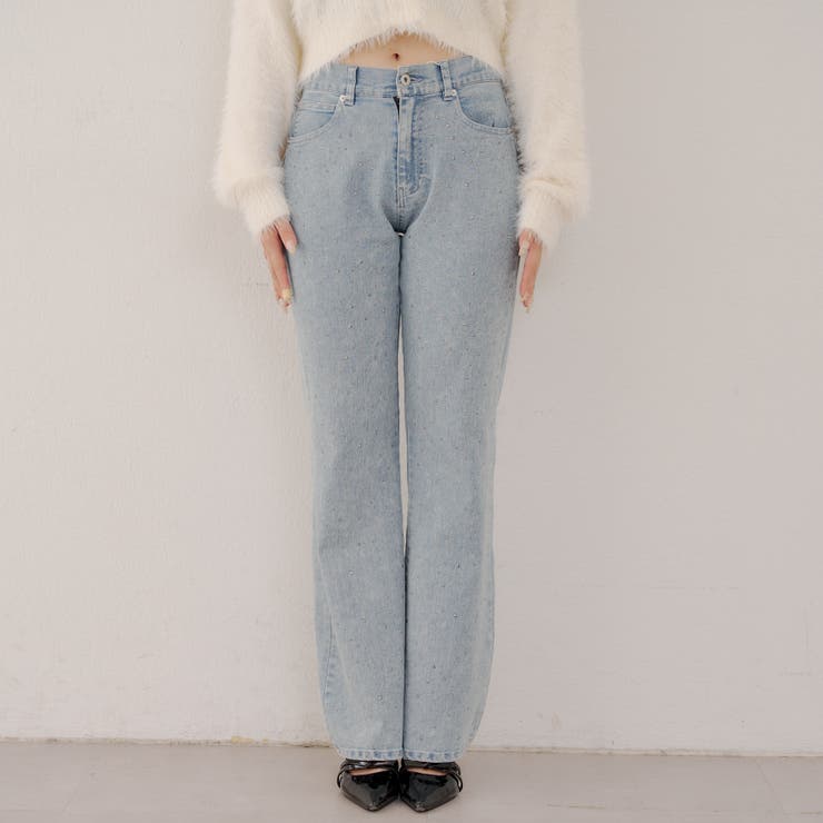 ストーン付デニムフレアパンツ | NICE CLAUP / OLIVE des OLIVE　OUTLET | 詳細画像31 