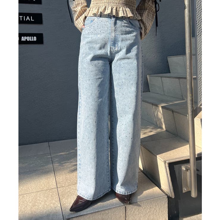 【サイズ展開あり】ストーン付デニムフレアパンツ | NICE CLAUP / OLIVE des OLIVE　OUTLET | 詳細画像6 