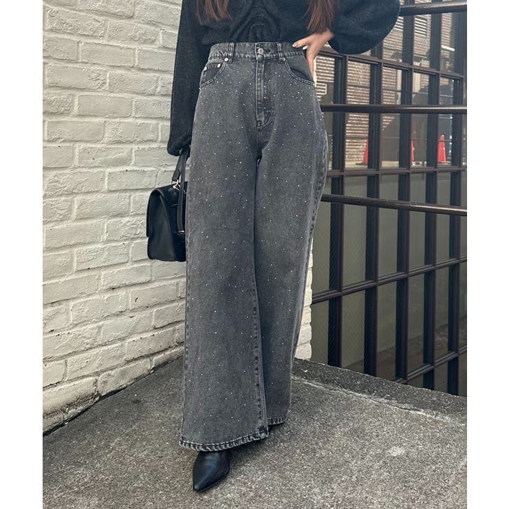 【サイズ展開あり】ストーン付デニムフレアパンツ | NICE CLAUP / OLIVE des OLIVE　OUTLET | 詳細画像13 