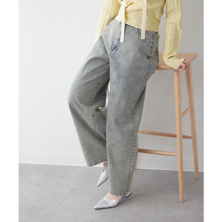 【サイズ展開あり】ストーン付デニムフレアパンツ | NICE CLAUP / OLIVE des OLIVE　OUTLET | 詳細画像15 