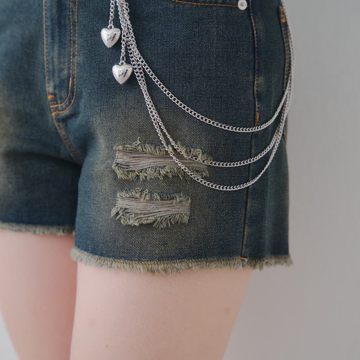 ハートチェーン付きショートパンツ[品番：OLOW0016860]｜RMAF NICE