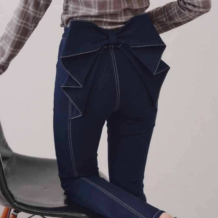 【3サイズ展開】後ろ姿まで可愛い、リボンデニムフレアパンツ | RMAF　NICE CLAUP / OLIVE des OLIVE | 詳細画像19 