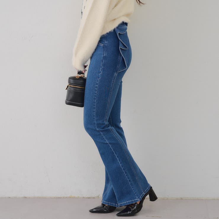 【3サイズ展開】後ろ姿まで可愛い、リボンデニムフレアパンツ | RMAF　NICE CLAUP / OLIVE des OLIVE | 詳細画像74 