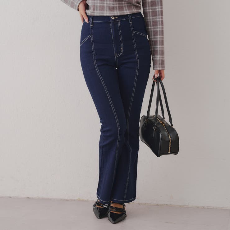 【3サイズ展開】後ろ姿まで可愛い、リボンデニムフレアパンツ | RMAF　NICE CLAUP / OLIVE des OLIVE | 詳細画像22 