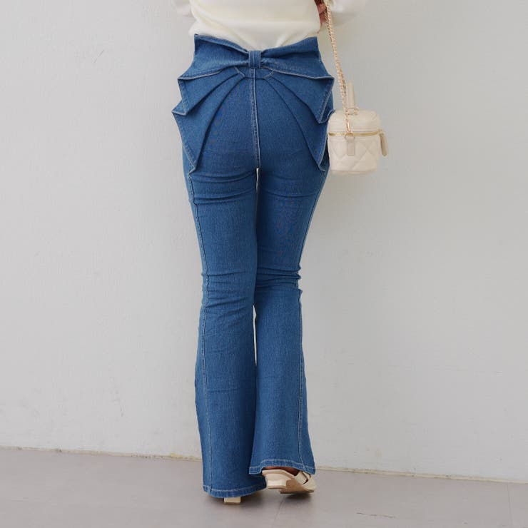 【3サイズ展開】後ろ姿まで可愛い、リボンデニムフレアパンツ | RMAF　NICE CLAUP / OLIVE des OLIVE | 詳細画像65 