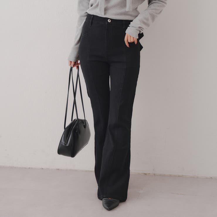 【3サイズ展開】後ろ姿まで可愛い、リボンデニムフレアパンツ | RMAF　NICE CLAUP / OLIVE des OLIVE | 詳細画像34 