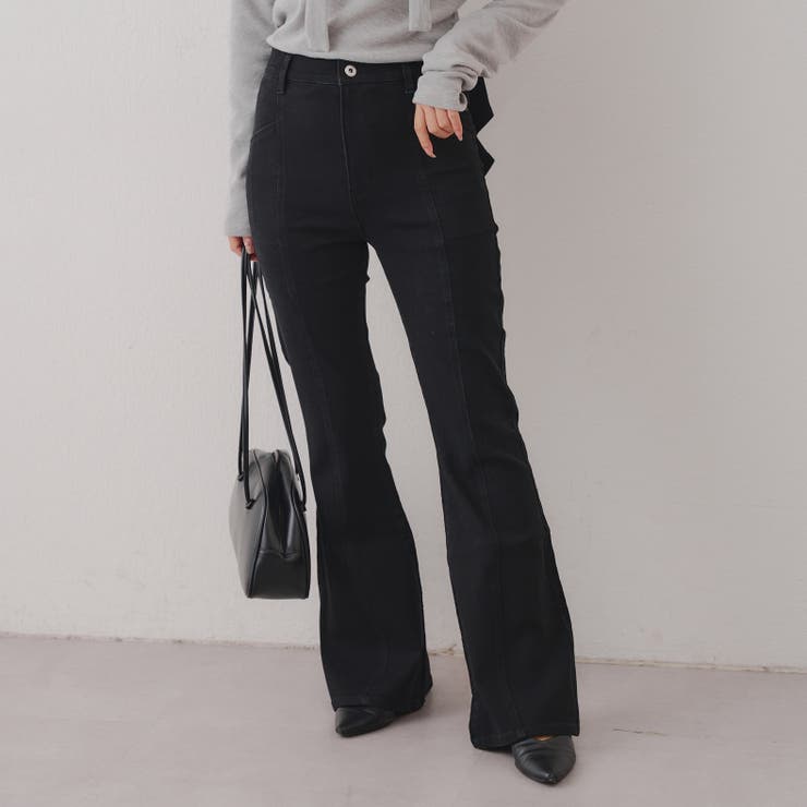 【3サイズ展開】後ろ姿まで可愛い、リボンデニムフレアパンツ | RMAF　NICE CLAUP / OLIVE des OLIVE | 詳細画像35 