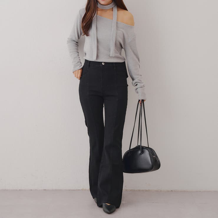 【3サイズ展開】後ろ姿まで可愛い、リボンデニムフレアパンツ | RMAF　NICE CLAUP / OLIVE des OLIVE | 詳細画像40 