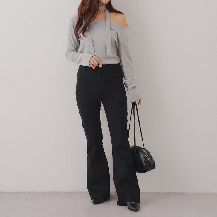 【3サイズ展開】後ろ姿まで可愛い、リボンデニムフレアパンツ | RMAF　NICE CLAUP / OLIVE des OLIVE | 詳細画像41 