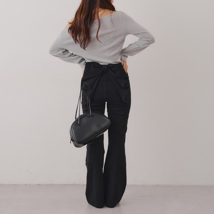 【3サイズ展開】後ろ姿まで可愛い、リボンデニムフレアパンツ | RMAF　NICE CLAUP / OLIVE des OLIVE | 詳細画像43 