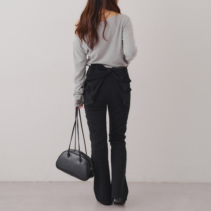 【3サイズ展開】後ろ姿まで可愛い、リボンデニムフレアパンツ | RMAF　NICE CLAUP / OLIVE des OLIVE | 詳細画像44 