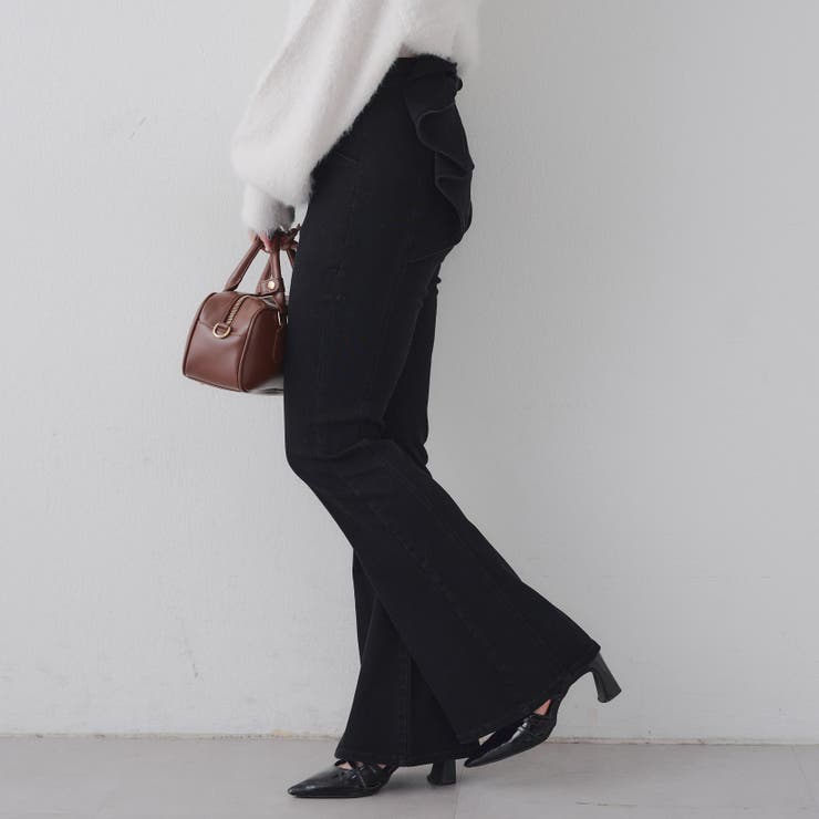 【3サイズ展開】後ろ姿まで可愛い、リボンデニムフレアパンツ | RMAF　NICE CLAUP / OLIVE des OLIVE | 詳細画像54 