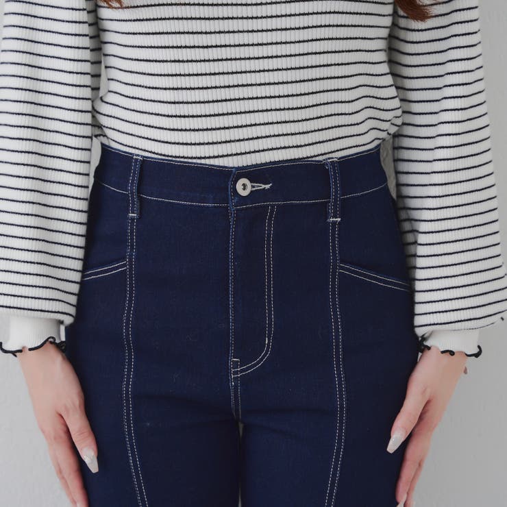 【3サイズ展開】後ろ姿まで可愛い、リボンデニムフレアパンツ | RMAF　NICE CLAUP / OLIVE des OLIVE | 詳細画像91 