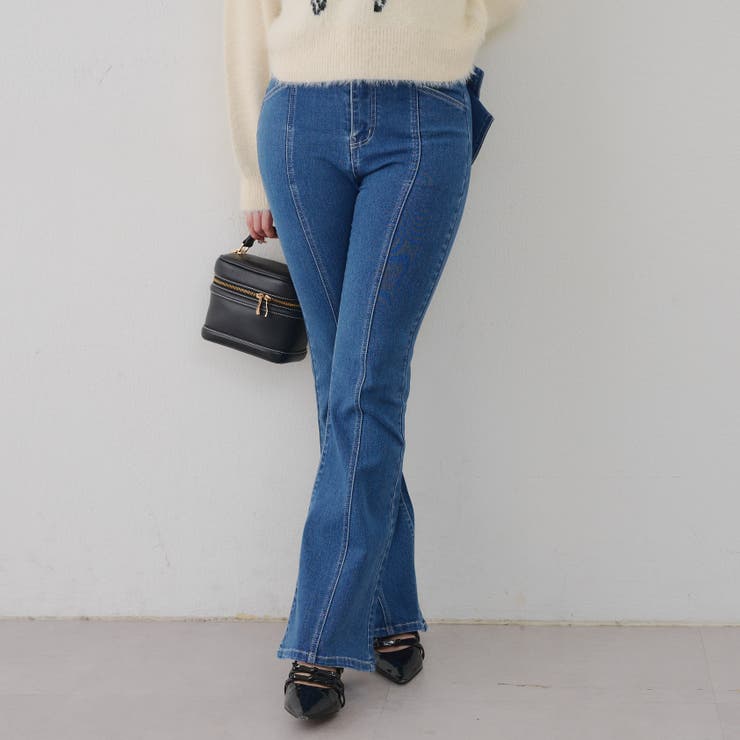 【3サイズ展開】後ろ姿まで可愛い、リボンデニムフレアパンツ | RMAF　NICE CLAUP / OLIVE des OLIVE | 詳細画像73 