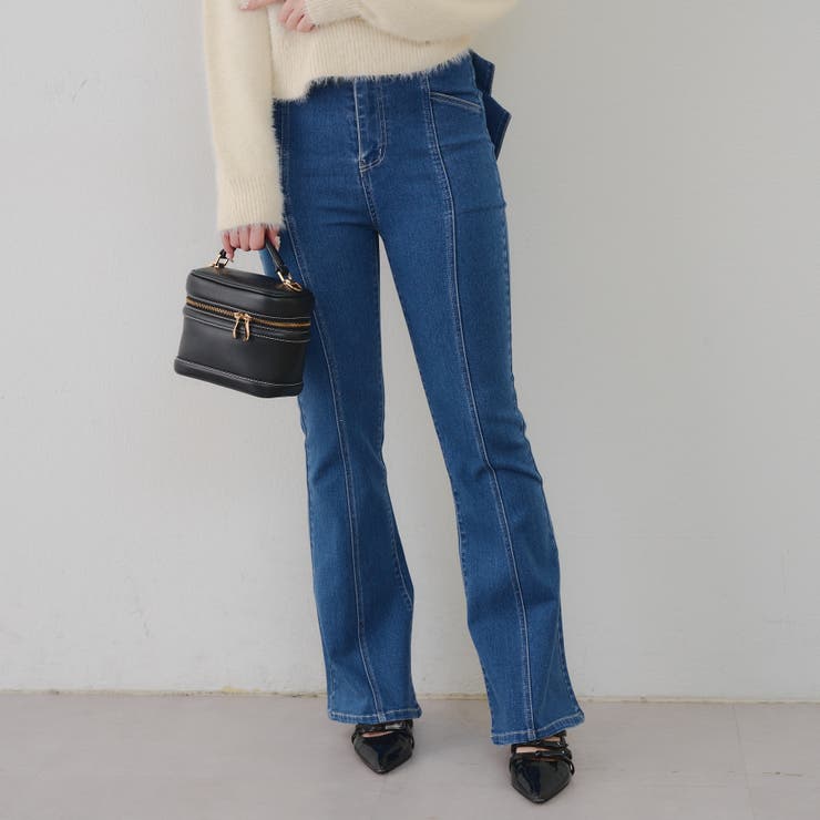 【3サイズ展開】後ろ姿まで可愛い、リボンデニムフレアパンツ | RMAF　NICE CLAUP / OLIVE des OLIVE | 詳細画像71 