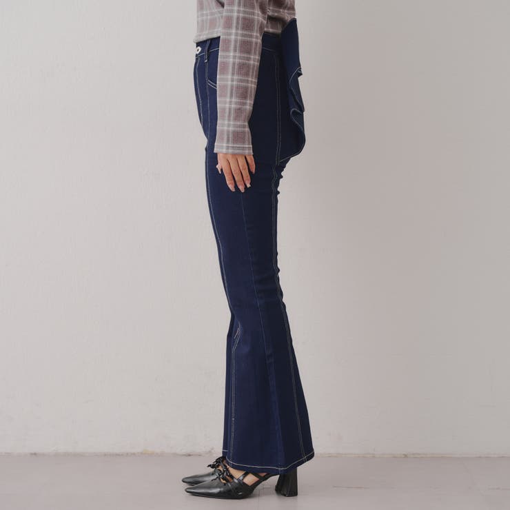 【3サイズ展開】後ろ姿まで可愛い、リボンデニムフレアパンツ | RMAF　NICE CLAUP / OLIVE des OLIVE | 詳細画像81 