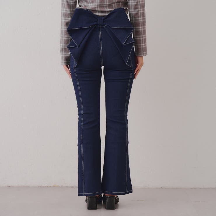 【3サイズ展開】後ろ姿まで可愛い、リボンデニムフレアパンツ | RMAF　NICE CLAUP / OLIVE des OLIVE | 詳細画像82 