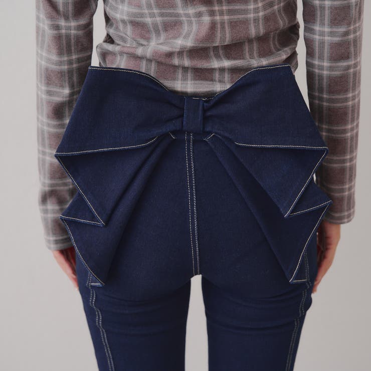 【3サイズ展開】後ろ姿まで可愛い、リボンデニムフレアパンツ | RMAF　NICE CLAUP / OLIVE des OLIVE | 詳細画像83 