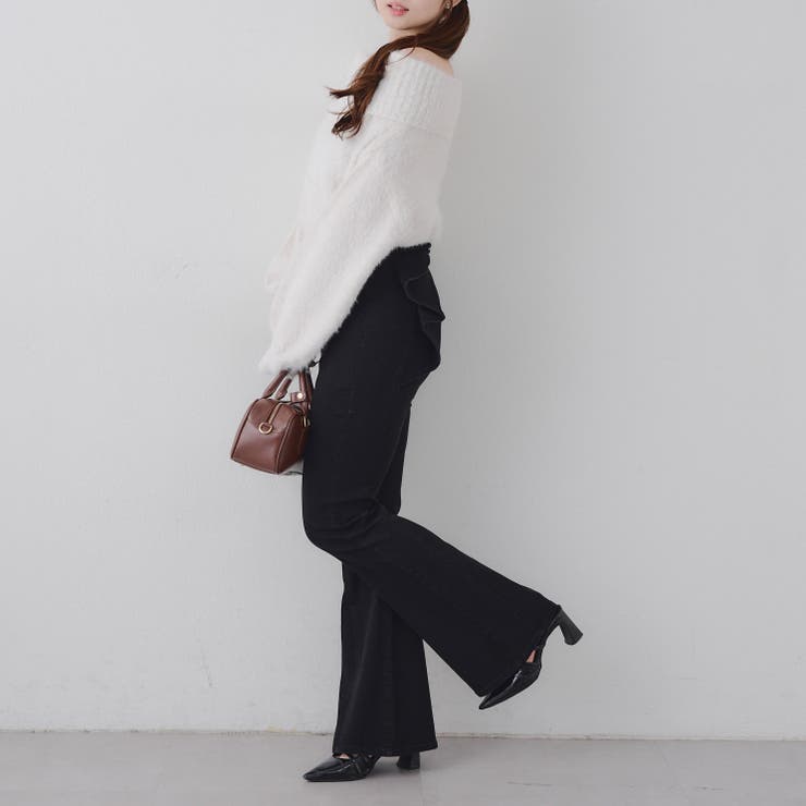 【3サイズ展開】後ろ姿まで可愛い、リボンデニムフレアパンツ | RMAF　NICE CLAUP / OLIVE des OLIVE | 詳細画像59 