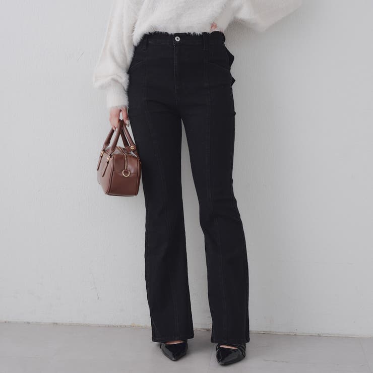 【3サイズ展開】後ろ姿まで可愛い、リボンデニムフレアパンツ | RMAF　NICE CLAUP / OLIVE des OLIVE | 詳細画像52 