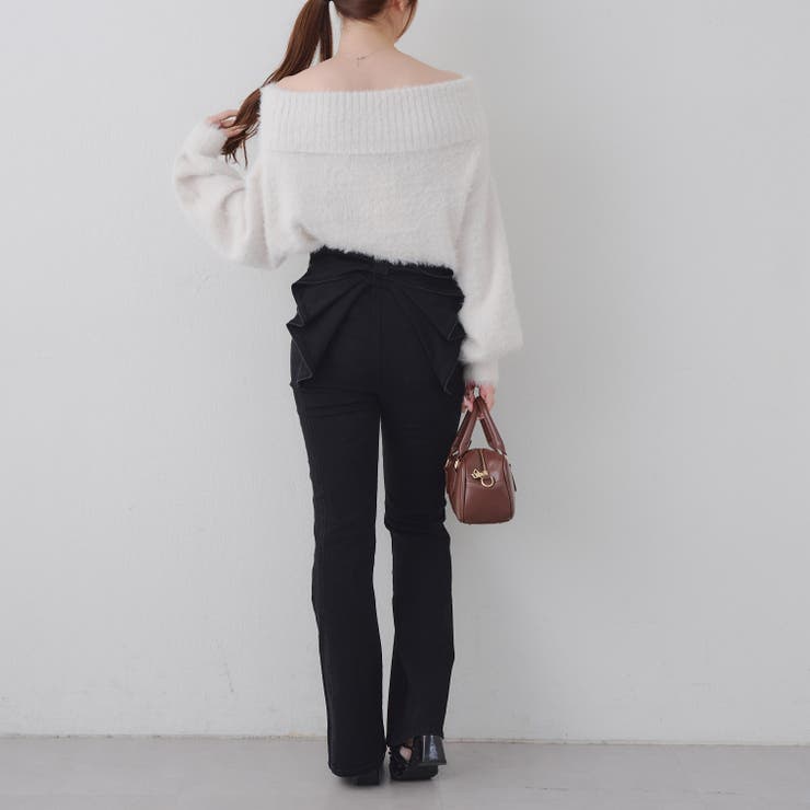 【3サイズ展開】後ろ姿まで可愛い、リボンデニムフレアパンツ | RMAF　NICE CLAUP / OLIVE des OLIVE | 詳細画像60 