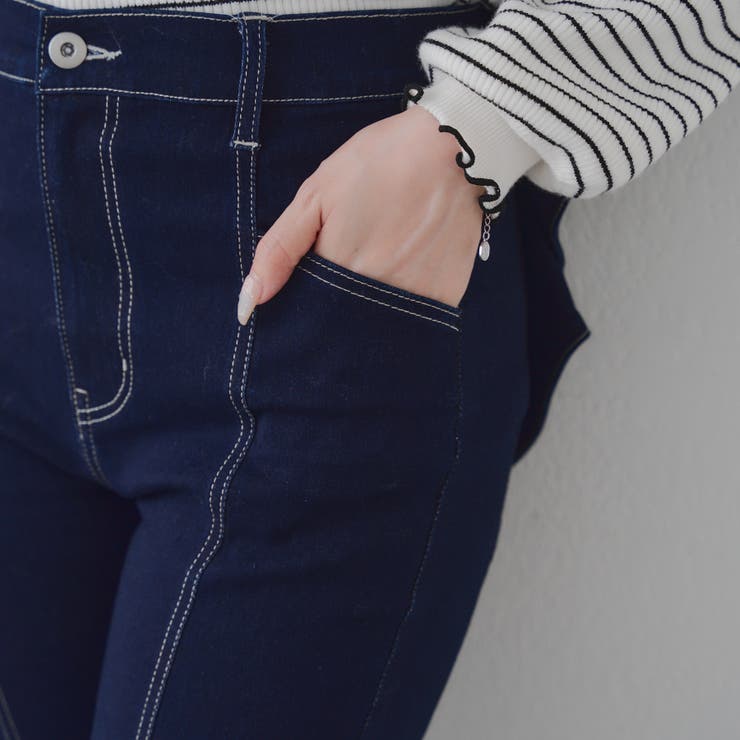 【3サイズ展開】後ろ姿まで可愛い、リボンデニムフレアパンツ | RMAF　NICE CLAUP / OLIVE des OLIVE | 詳細画像92 