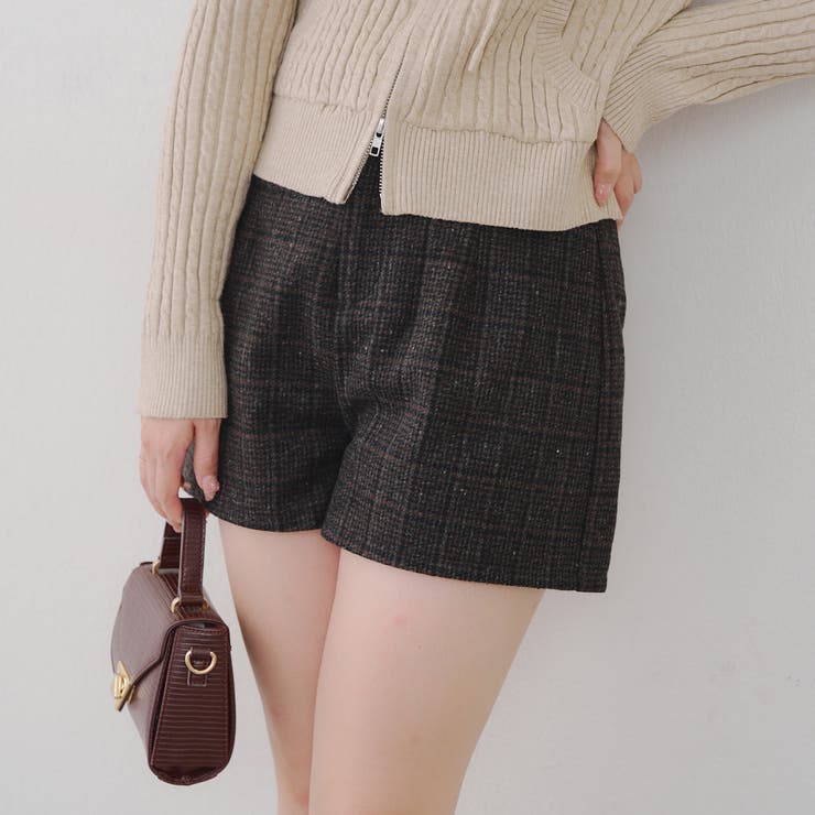 ブラック | 【ツイードコレクション】チェックショートパンツ | RMAF　NICE CLAUP / OLIVE des OLIVE