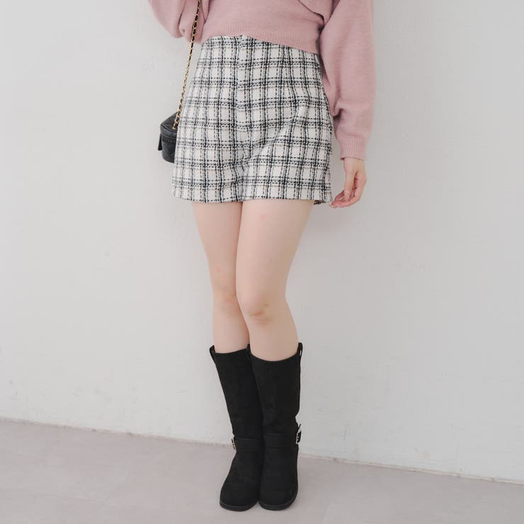ホワイト系 | 【ツイードコレクション】チェックショートパンツ | RMAF　NICE CLAUP / OLIVE des OLIVE