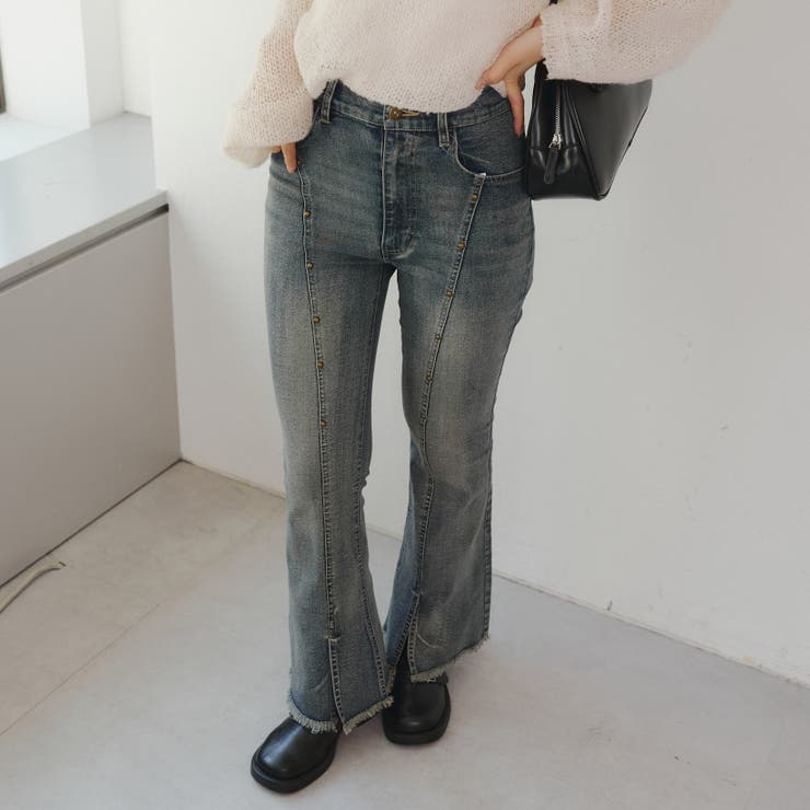 【2サイズ展開】スタッズセミフレアデニム | RMAF　NICE CLAUP / OLIVE des OLIVE | 詳細画像13 