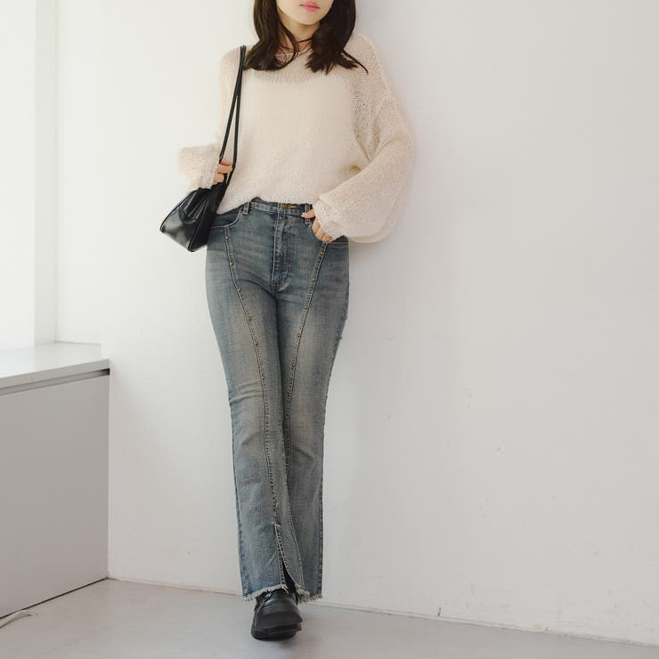 【2サイズ展開】スタッズセミフレアデニム | RMAF　NICE CLAUP / OLIVE des OLIVE | 詳細画像14 