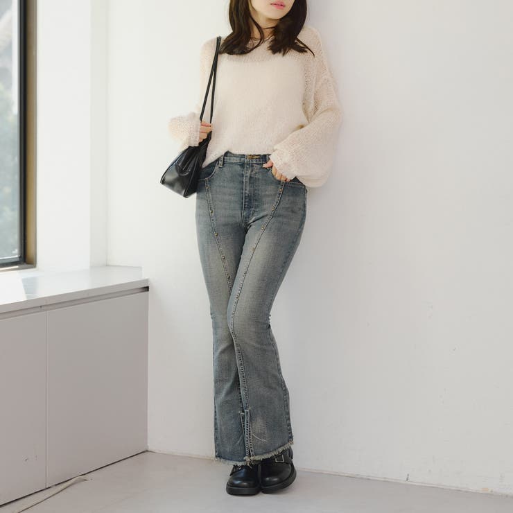 【2サイズ展開】スタッズセミフレアデニム | RMAF　NICE CLAUP / OLIVE des OLIVE | 詳細画像15 