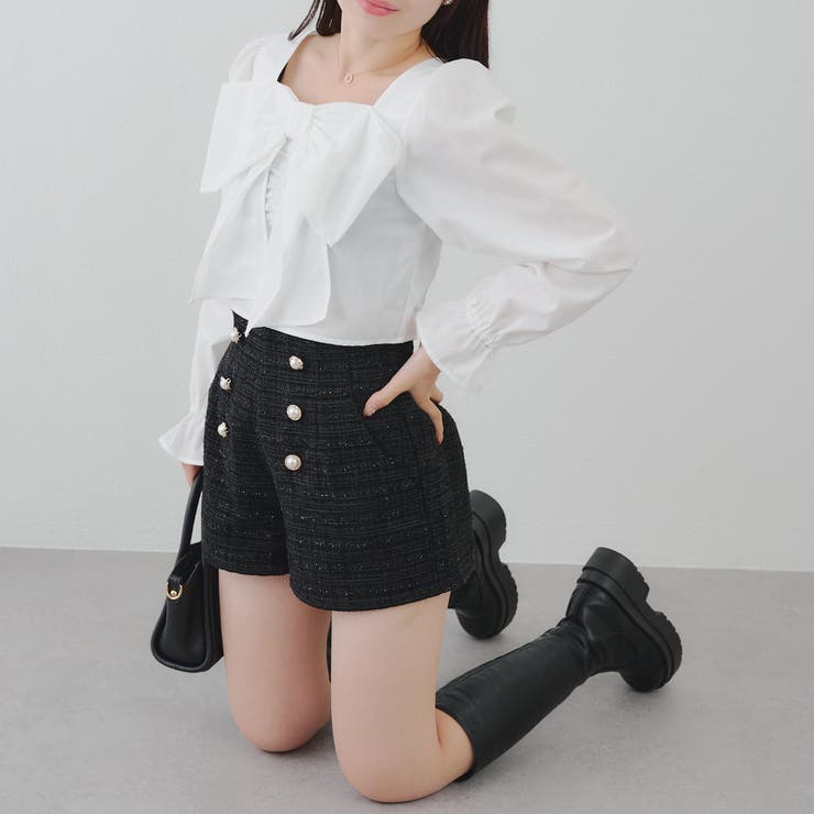 【セットアップ対応】金釦ツイードショートパンツ | RMAF　NICE CLAUP / OLIVE des OLIVE | 詳細画像6 