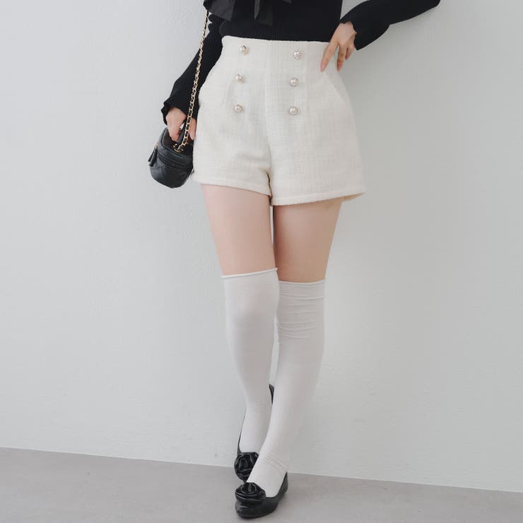 アイボリー | 【セットアップ対応】金釦ツイードショートパンツ | RMAF　NICE CLAUP / OLIVE des OLIVE