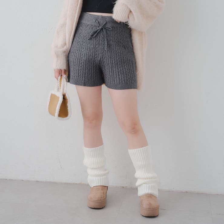 トップグレー | ケーブル編みニットショートパンツ | RMAF　NICE CLAUP / OLIVE des OLIVE