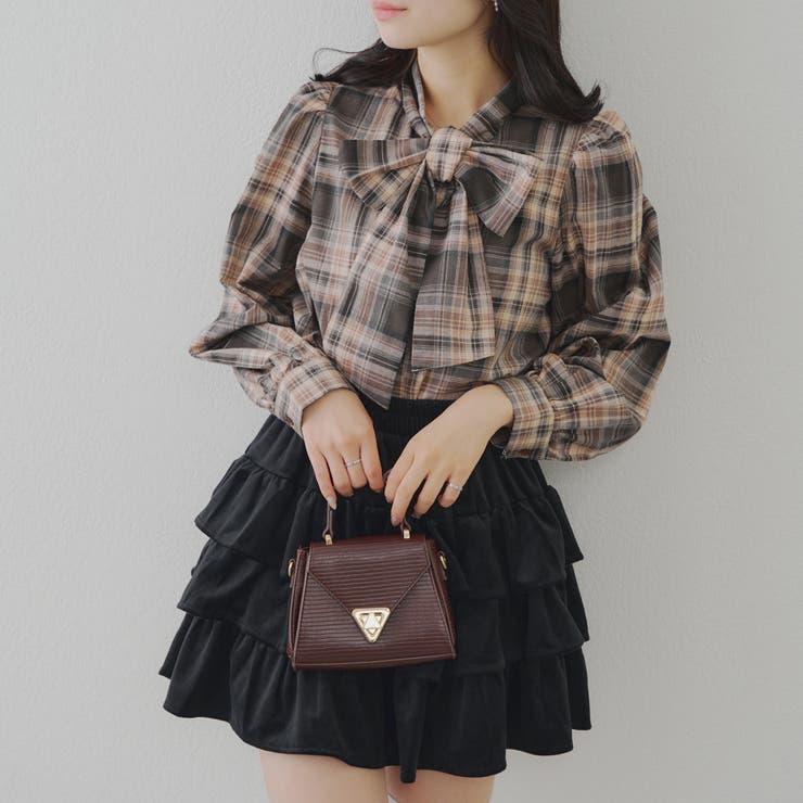 チェック | リボンタイブラウス | NICE CLAUP / OLIVE des OLIVE　OUTLET